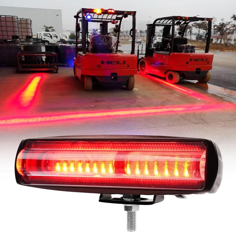 BORDAN 1 Pack Forklift Warning Light LED Forklift Safety Light, Pedestrian Red Zone Warning Lamp, Red Line Boundary Warehouse Work Light Truck 30W, DC12-80V - Image 1